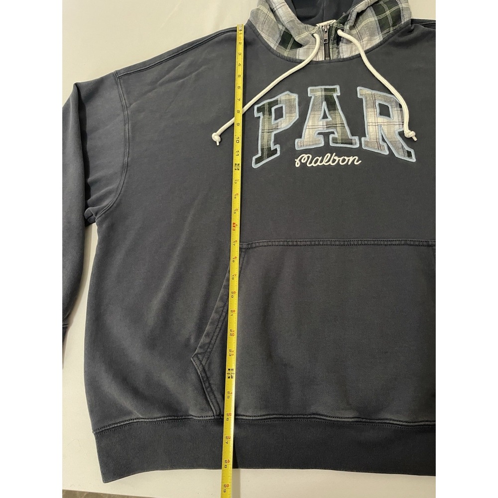 GAP X Malbon Zip Up Hoodie Blue Plaid Lined Hood Men XL Golf Par - Picture 5 of 7